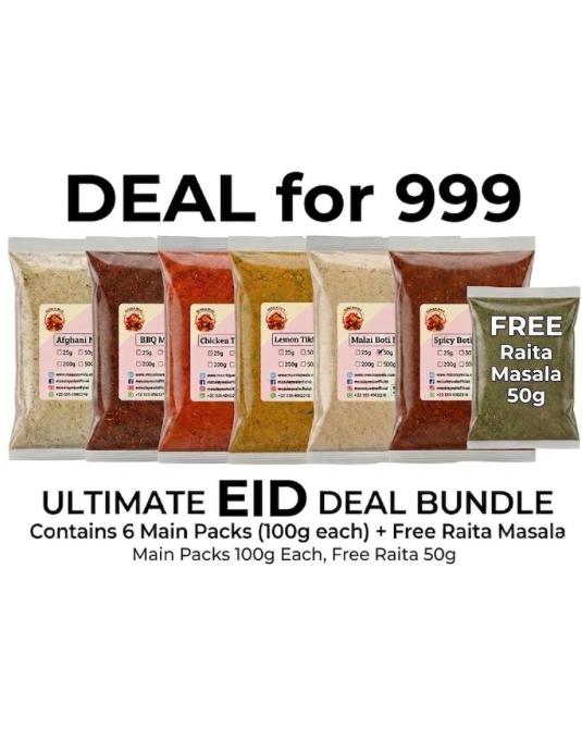 Bakra Eid Special Discounted Deals - Free Raita Masala - Special BBQ Deal - 7 in 1 deal - 100gms each