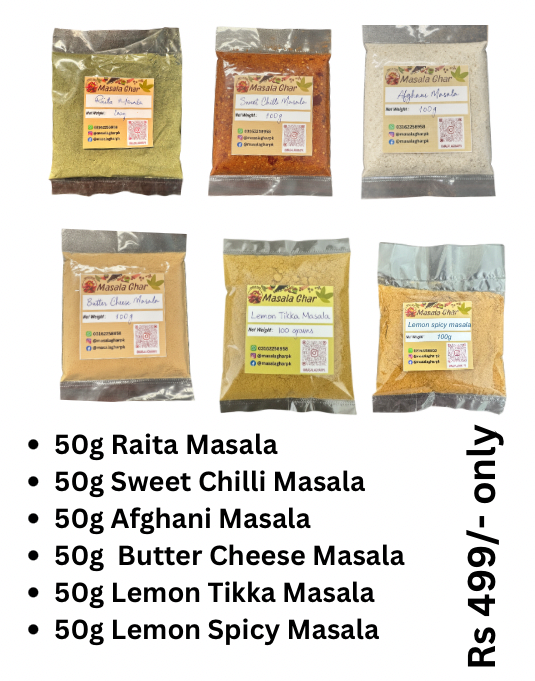 Ramadan Deal 2 - Discounted Price Raita Masala, Sweet Chilli, Afghani, Butter Cheese, Lemon Tikka, Lemon Spicy