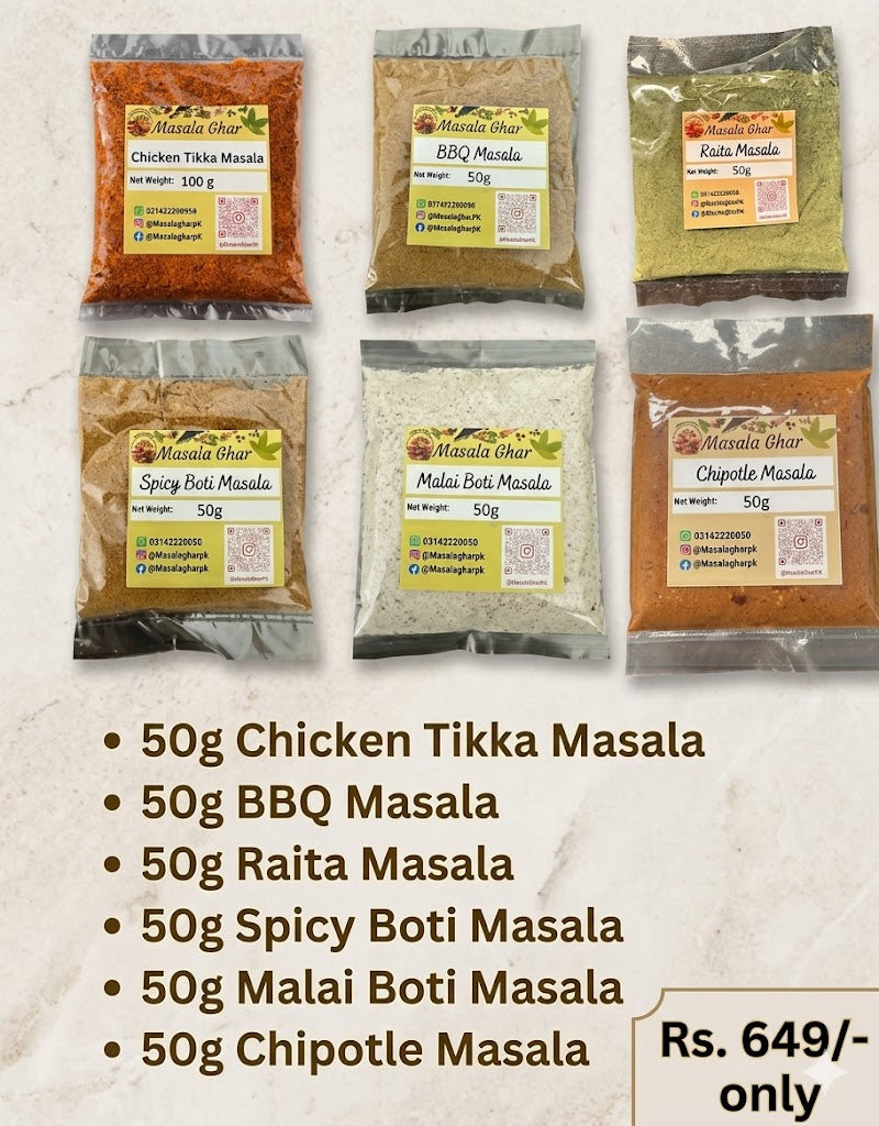 Best Selling Deal 3 - Discounted Price Chicken Tikka, BBQ, Raita, Spicy Boti, Malai Boti, Chipotle